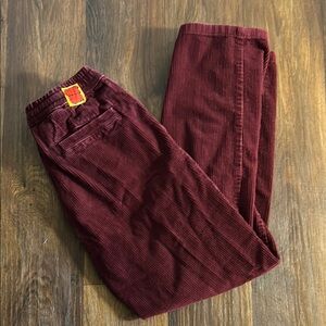 Empyre Red Corduroy Pants with Straight Leg